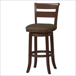 Linon Essex Wood Swivel Stool 24 in Cherry