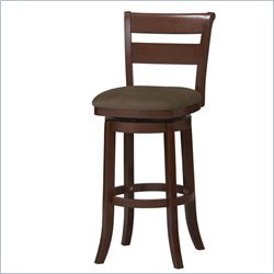 Linon Essex Wood Swivel Stool 30 in Cherry