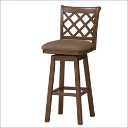 Linon Sussex Wood Swivel Stool 30 in Dark Oak