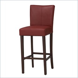 Linon Bonded Leather 24 Counter Stool in Walnut