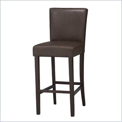 Linon Bonded Leather 24H Counter Stool in Chocolate