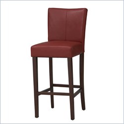 Linon Bonded Leather Counter Stool 30 in Walnut