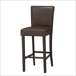 Linon Bonded Leather Counter Stool 30 in Chocolate
