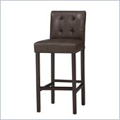 Linon Bonded Leather Tufted Counter Stool 24 in Espresso