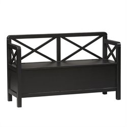 Linon Anna Storage Bench in Antique Black