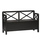 Linon Anna Storage Bench in Distressed Antique Black