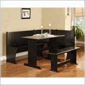 Linon Bradford Kitchen Breakfast Corner Nook Set in Black