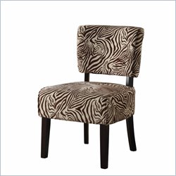Linon Kenya Mod Chair Marvoulous Brown Tiger w/Dark Walnut Frame