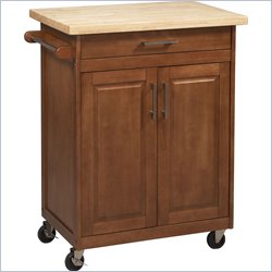 Linon Kitchen Cart in Walnut Finish
