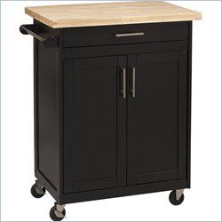 Linon Kitchen Cart in Black Finish