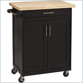 Linon Kitchen Cart in Black Finish
