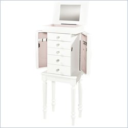 Linon Sonia Jewelry Armoire in White