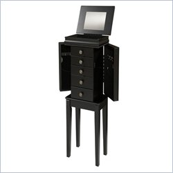 Linon Deanna Jewelry Armoire in Distressed Antique Black