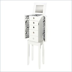 Linon Brittany Jewelry Armoire in White