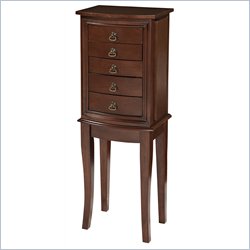 Linon Olivia Jewelry Armoire in Cherry
