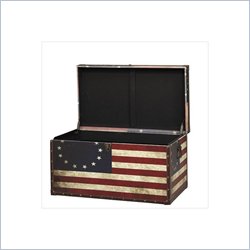 Linon Vintage American Flag Coffee Table with Lift Top