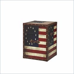 Linon Vintage American Flag Square Trunk