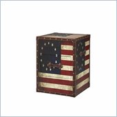 Linon Vintage American Flag Square Trunk