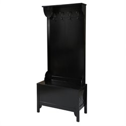Linon Anna Hall Tree-Wide in Distressed Antique Black