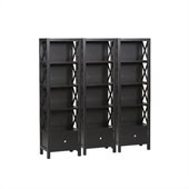 Linon Anna 5 Shelf Wall Bookcase in Distressed Antique Black