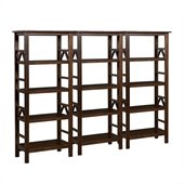 Linon Titian Wall Bookcase in Antique Tobacco