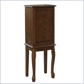Linon Grace Jewelry Armoire in Light Walnut