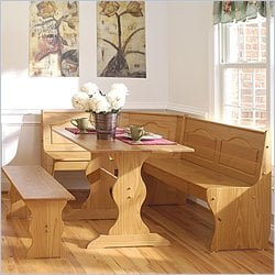 Linon Chelsea Kitchen Dining Nook Set in Natural Finish