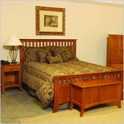 Linon Emily Bed in Light Cherry 2 Piece Bedroom Set