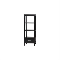 Linon Sutton Audio Tower with 3 Shelves in Black Finish