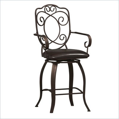 Linon Crested Back 24" High Counter Stool
