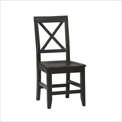 Linon Anna Wood Dining Side Chair in Distressed Antique Black