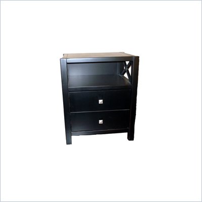 Linon Anna Storage End Table in Distressed Antique Black