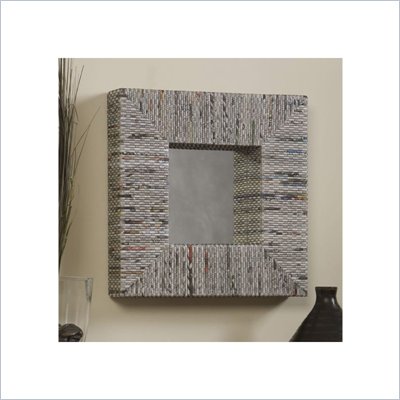 Linon Recycled Newspaper Square Wall Mirror