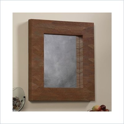 Linon Mahogany Leaf Rectangular Mirror