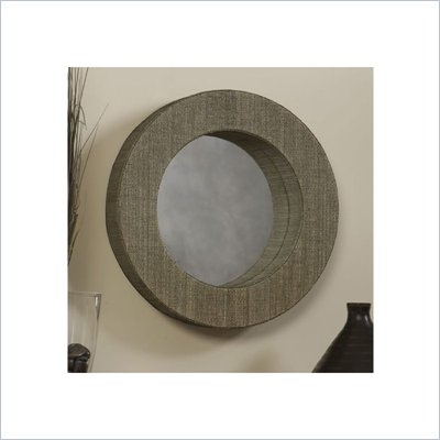 Linon Mendong with Black Thread Round Wall Mirror
