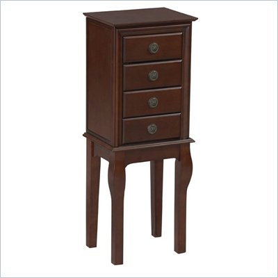 Linon Diamond Espresso Jewelry Armoire