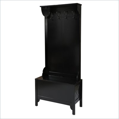 Linon Anna Hall Tree-Wide in Distressed Antique Black