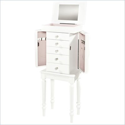 Linon Sonia Jewelry Armoire in White