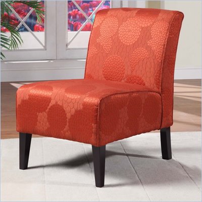 Linon Lily Slipper Chair in Matelasse Burnt Orange