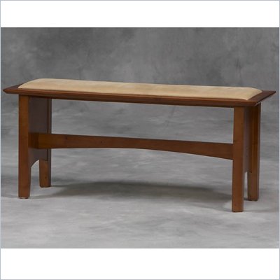 Linon Microfiber Kitchen Dining Nook Bench in Cherry