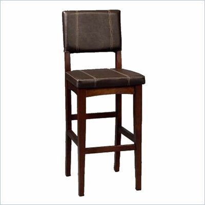 Linon Milano 30"H Bar Stool in Walnut
