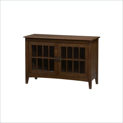 Linon Mission TV Console with Glass Door Cabinet