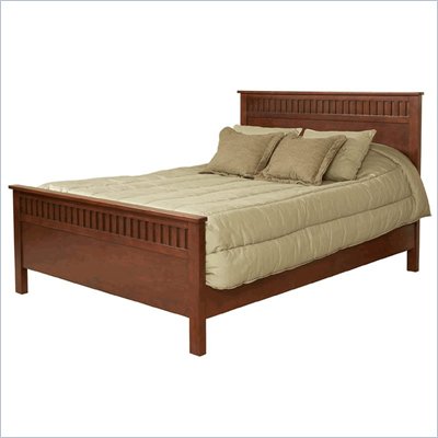 Linon Mission Bay Queen Panel Bed in Dark Walnut Finish