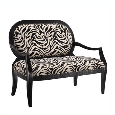 Linon Occasional Loveseat in Zebra Print