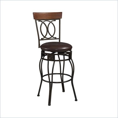 Linon Salina 24"H Vinyl Counter Height Bar Stool with Swivel