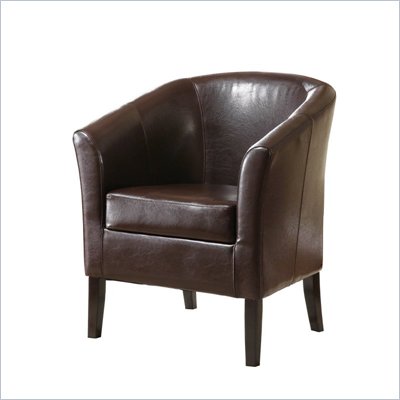Linon Simon Club Chair in Brown