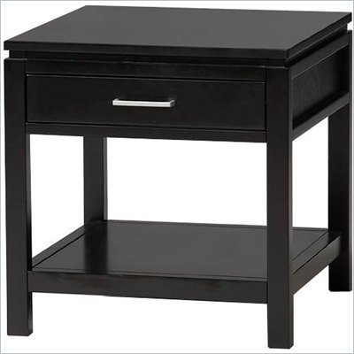 Linon Sutton Black Wood End Table