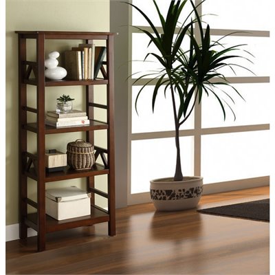 Linon Titian Bookcase in Antique Tobacco