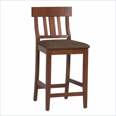Linon Torino Slat Back Bar Stool 30" in Dark Cherry
