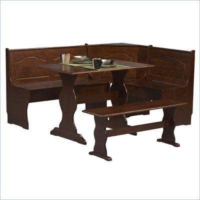 Linon Chelsea Kitchen Dining Nook in Walnut